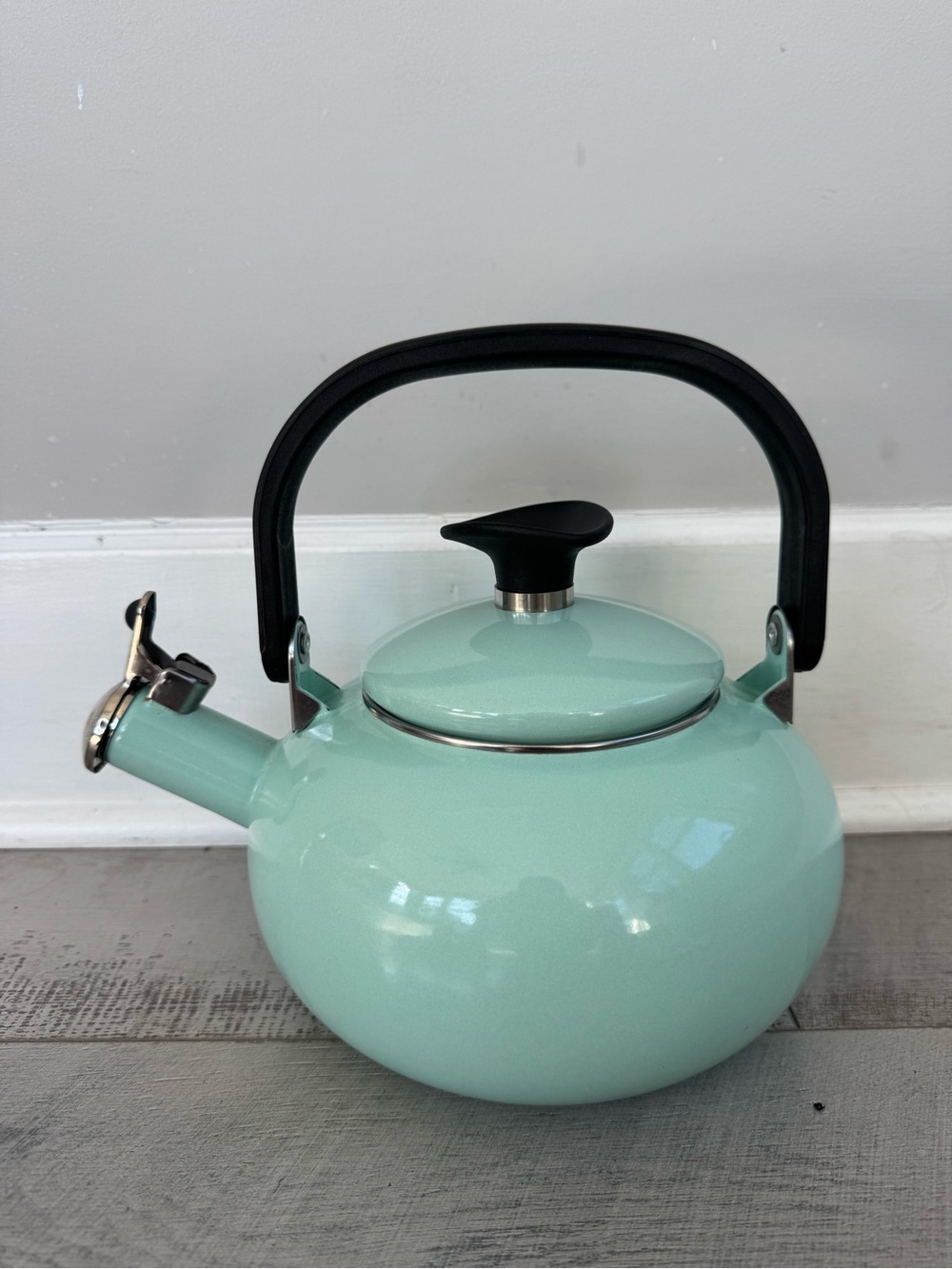 Kenmore Broadway Enamel on Steel Tea Kettle, 1.5-quart, Glacier Blue